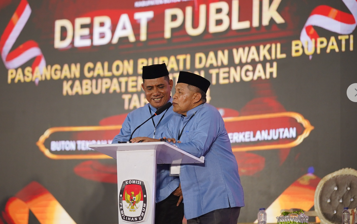 Pasangan La Andi, S.Sos., M.Pd dan Abidin,S.Pd.,M.Si (ADIL) atas kesuksesan dalam menyampaikan visi dan misi secara jelas dan sederhana pada acara debat publik yang digelar oleh KPU Buton Tengah, Rabu-13-November-2024.