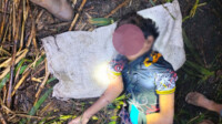 Korban yang diterkam buaya di Kali Kaleleha Desa Terapung. Foto Humas Polres Buteng