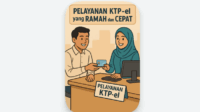 Ilustrasi Pelayanan E KTP Ramah dan Cepat. Foto : IST