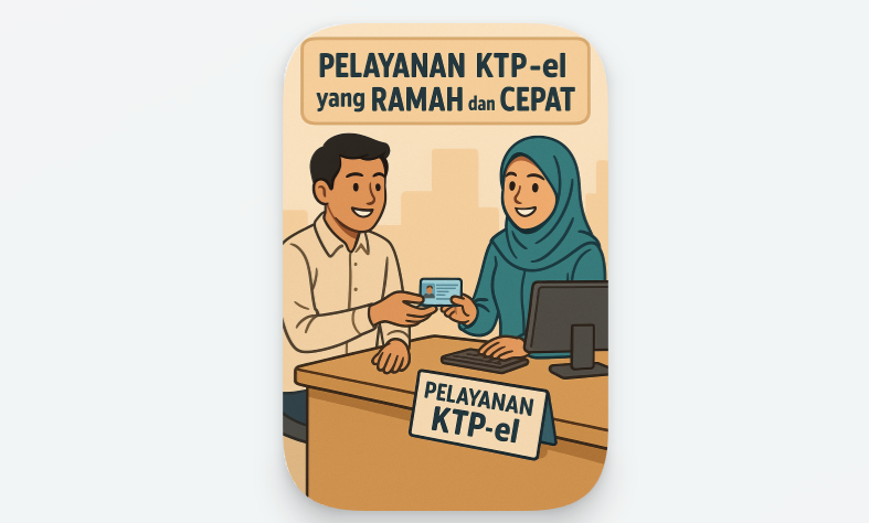 Ilustrasi Pelayanan E KTP Ramah dan Cepat. Foto : IST